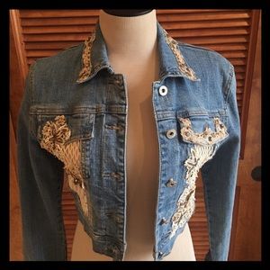 🔥one of a kind🔥Custom design crop denim jacket